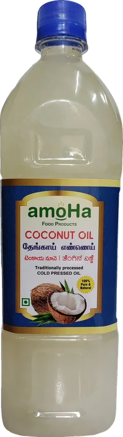 Amoha cold pressed coconut oil bottle