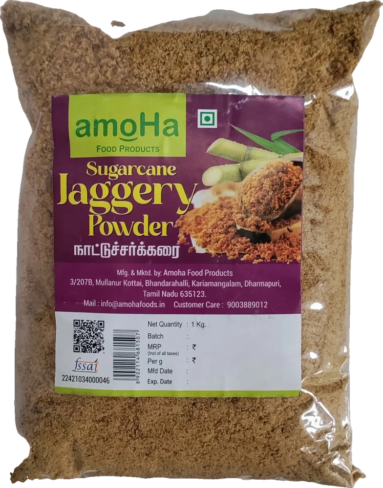 Amoha sugarcane jaggery powder 1 kg pack